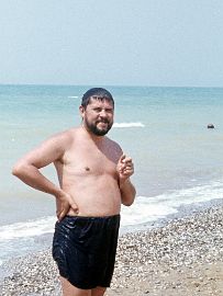П.В. Щеглов на пляже в Крыму