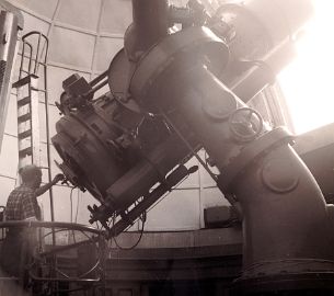 М.М. Поспергелис у телескопа АЗТ-2, 1992 год